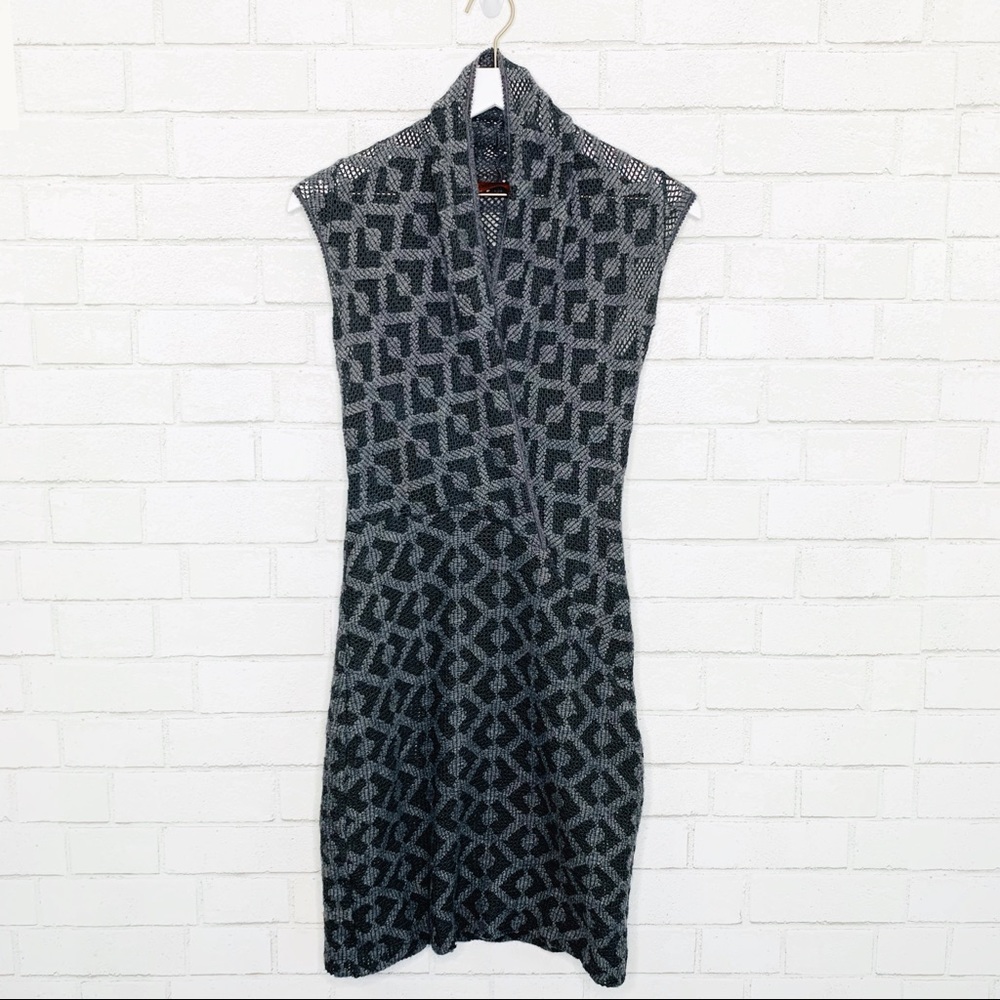 Missoni shawl collar open knit sleeveless dress